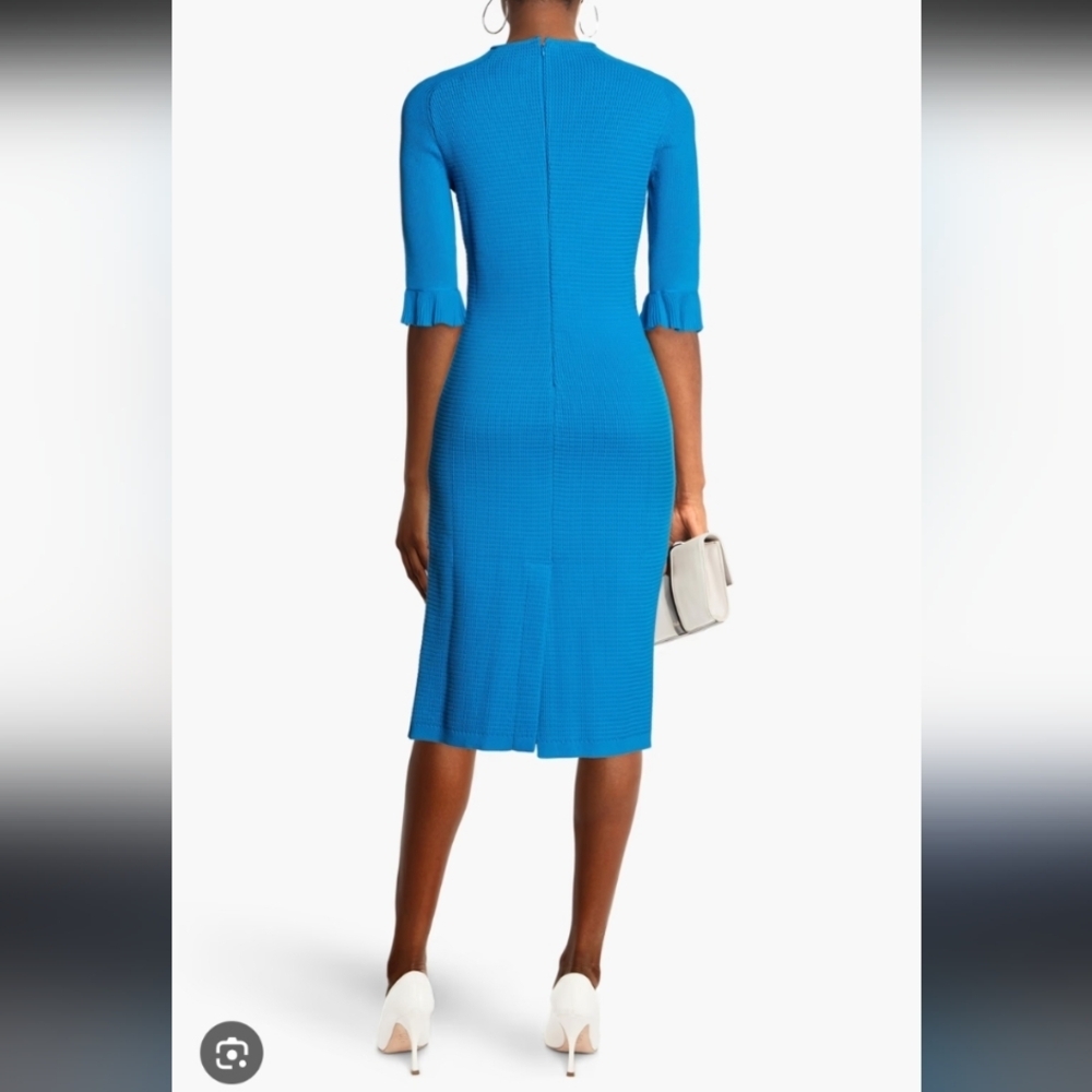 Carolina Herrera Blue Knit Midi Dress - Picture 3 of 11